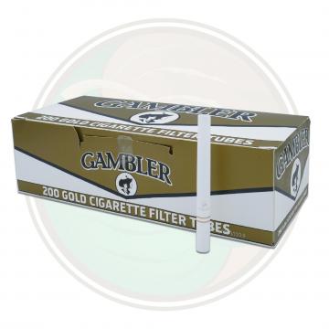 Gambler Light Gold King Size Cigarette Tubes for Roll Your Own Whole Leaf Tobacco Leaf Only